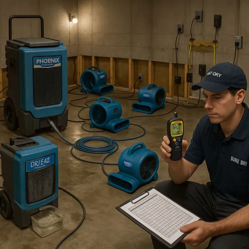 Structural Drying and Dehumidification process in Prior Lake, MN